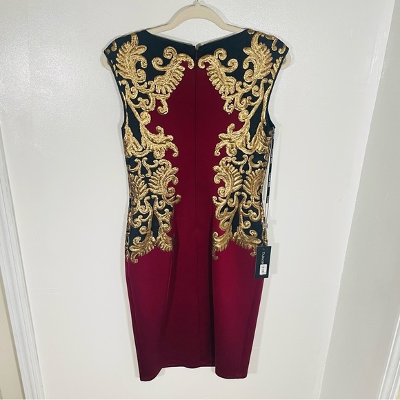 NEW Tadashi Shoji Milana Sequin Embroidered Neoprene Sheath Dress Cocktail Party - Picture 9 of 10